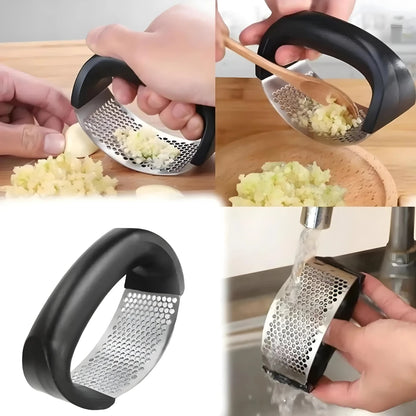 3 Kit de Espremedor de Alho, Cebola e Batata, Máquina de Amassar de Aço Inoxidável