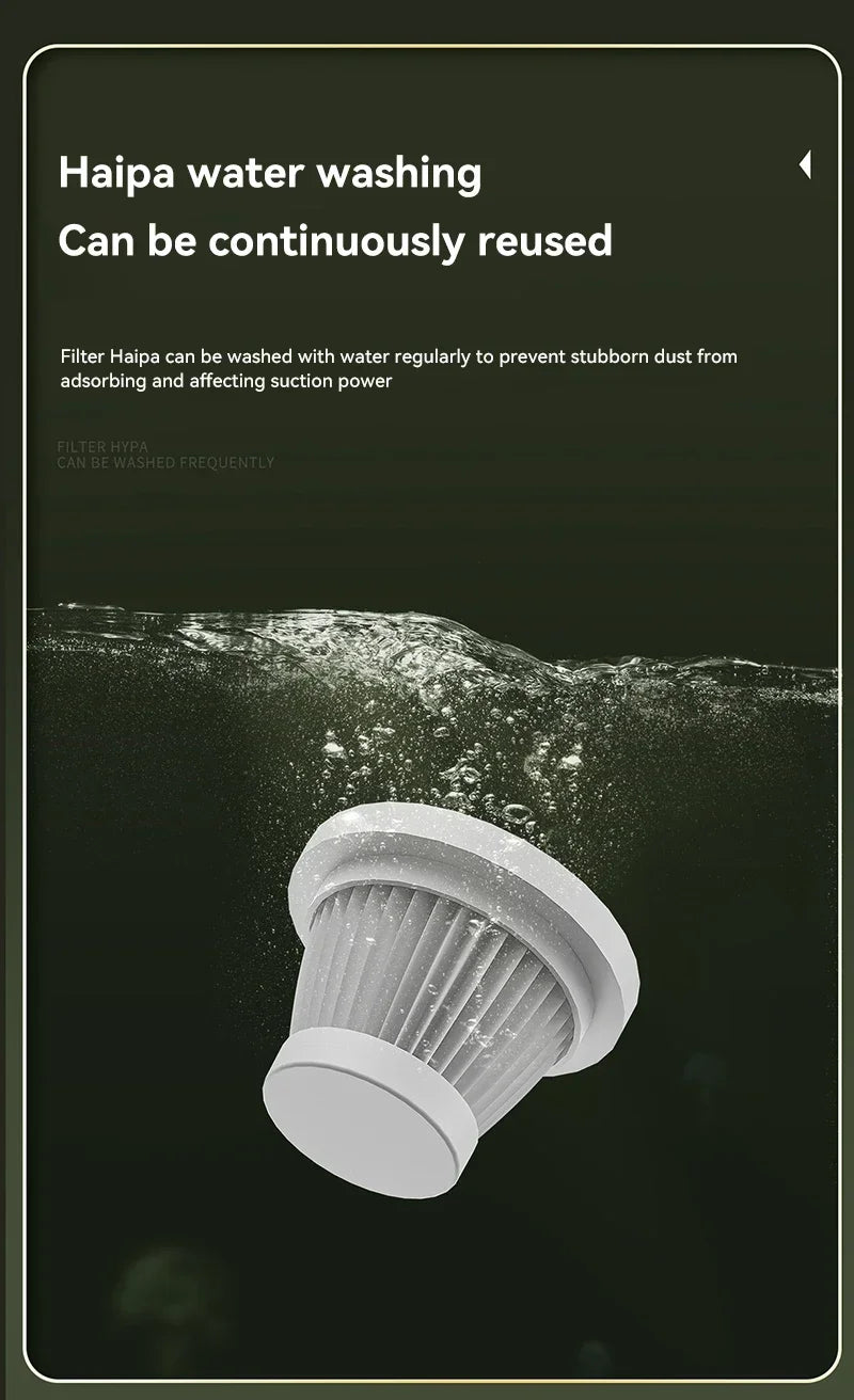 Xiaomi Car Vacuum Cleaner Wireless High Power Powerful Cleaning Dust Removal Multi Wet Dry Dual-Use Handheld Vacuum Cleaner