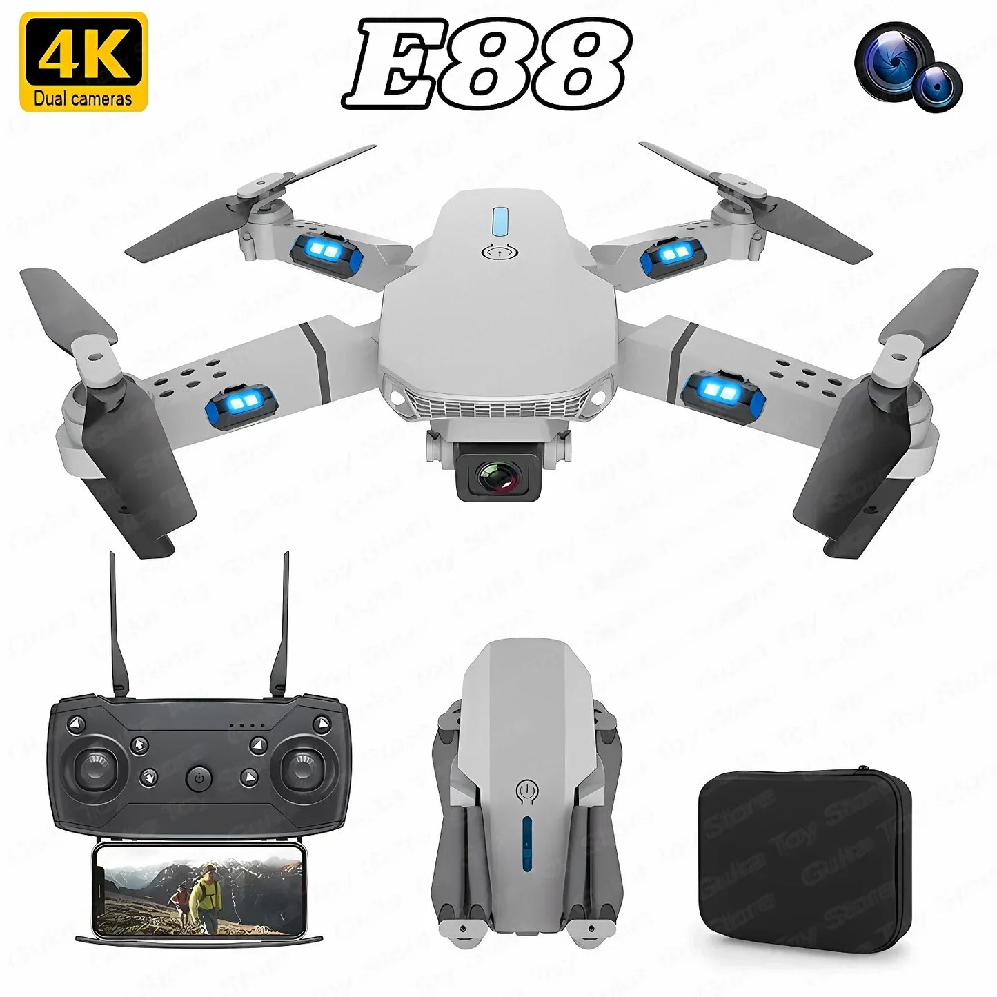 E88 Pro WIFI FPV Drone Wide Angle HD 4K 1080