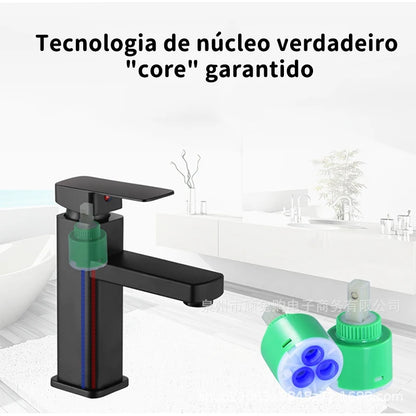 Kitchen Faucet Black Silver Luxury Modern Metal Matte Square Basin Tap